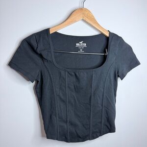 Hollister 'Baby Tee' Black Crop Top